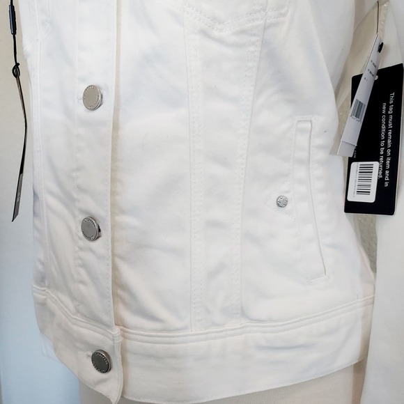 Women's White Denim Jacket - Picture 8 of 14